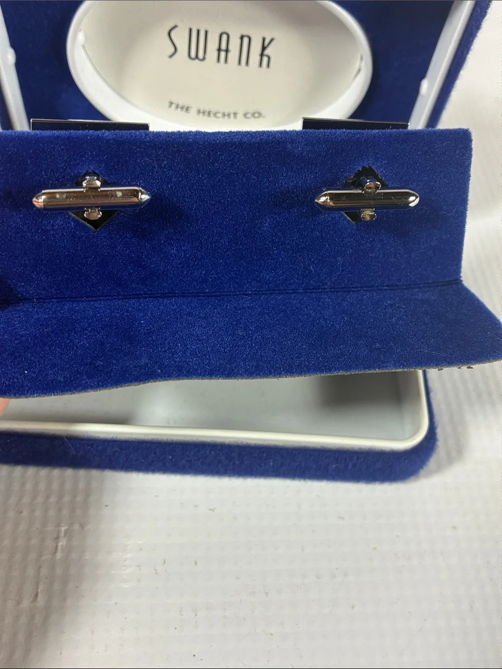 SWANK Silver-Tone Square Cuff Links and Tie Pin Set